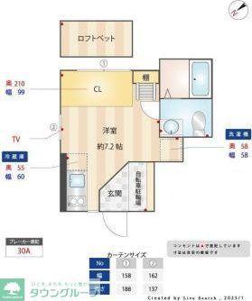 杉並松庵テラス(ワンルーム/1階)の間取り写真