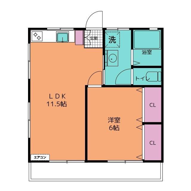 アネックスN(1LDK/1階)の間取り写真