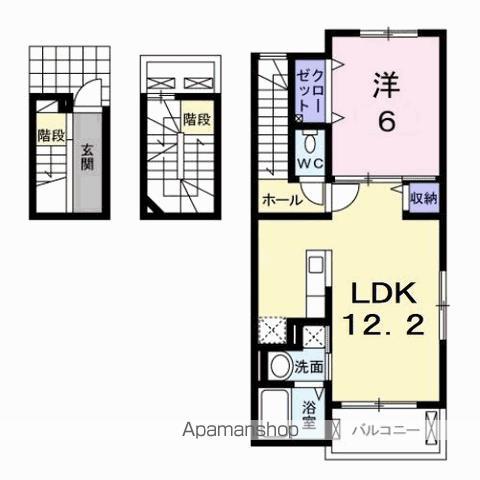 グランツ旭(1LDK/3階)の間取り写真