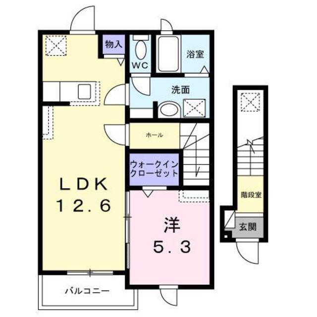 メゾン ヒヨリ(1LDK/2階)の間取り写真