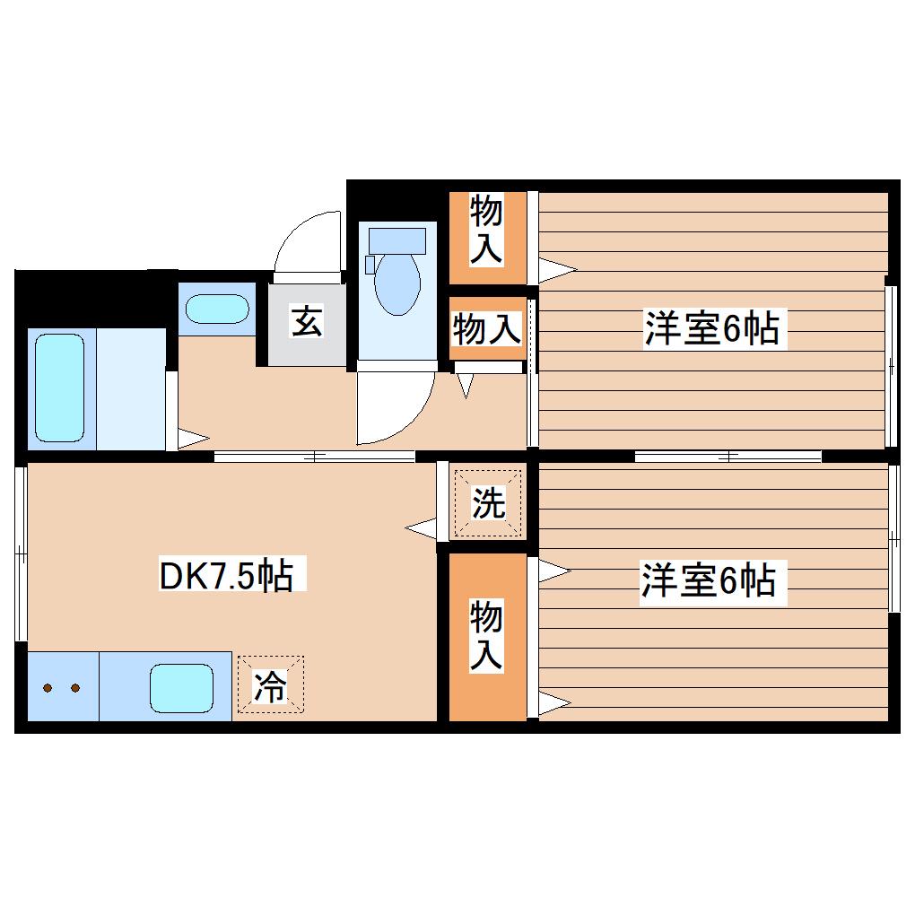 トゥインクルアイII(3DK/1階)の間取り写真