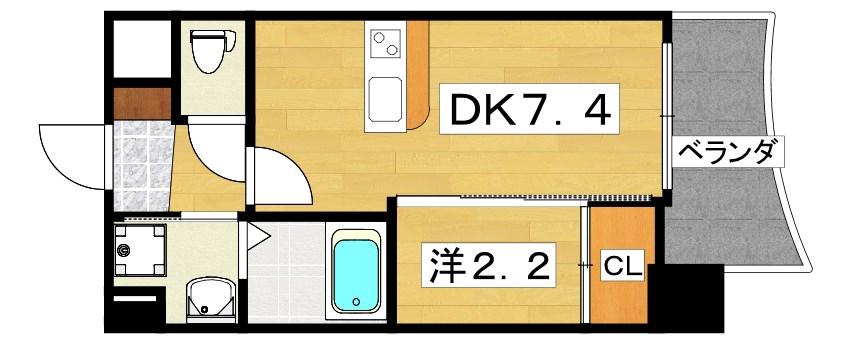 プラ・ディオ寝屋川駅前(1DK/10階)の間取り写真