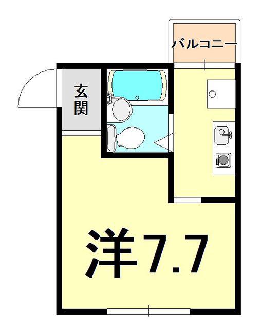 サルナートなかはら(ワンルーム/2階)の間取り写真