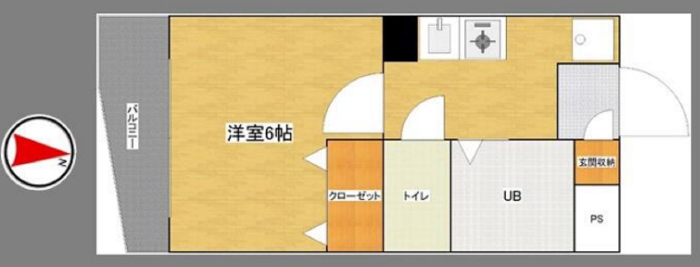 CROSS ROAD(1K/5階)の間取り写真