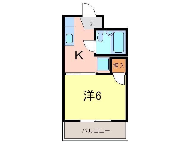 グレース21(1K/3階)の間取り写真