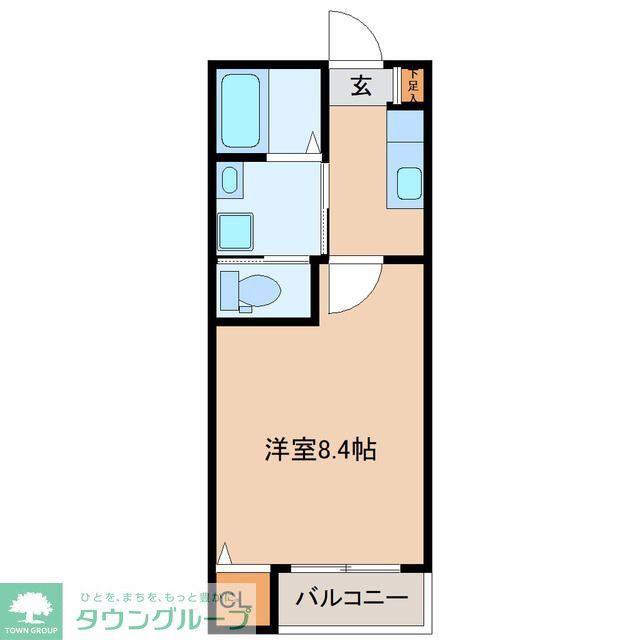 ブラン荒井A棟(1K/2階)の間取り写真