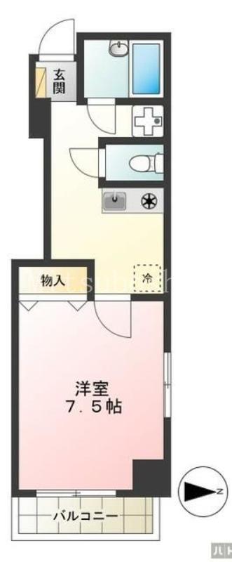 ピュア山田(1K/2階)の間取り写真
