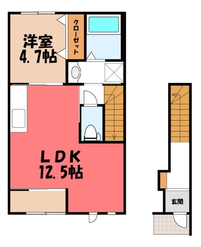 KURE HOUSE(1LDK/2階)の間取り写真