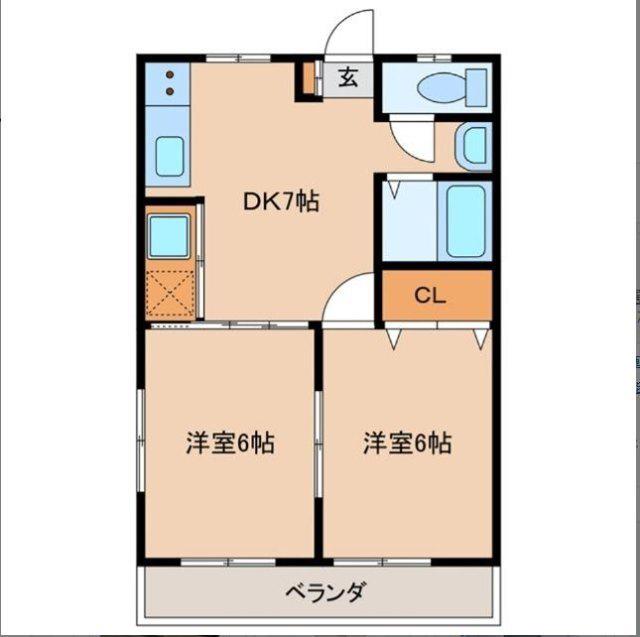 ハートプレイスMIKASA(2DK/3階)の間取り写真