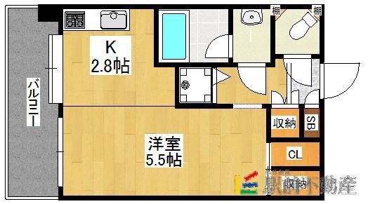 ソフィア高宮A館(1K/5階)の間取り写真