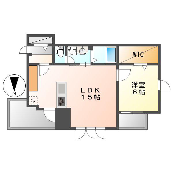 LIBERTA CARINO(1LDK/5階)の間取り写真