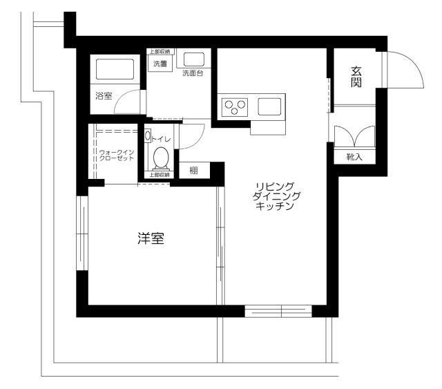 V7代々木上原(1LDK/1階)の間取り写真