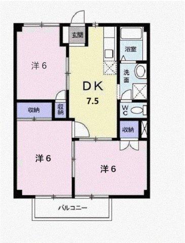 ローゲンハイツ(3DK/1階)の間取り写真