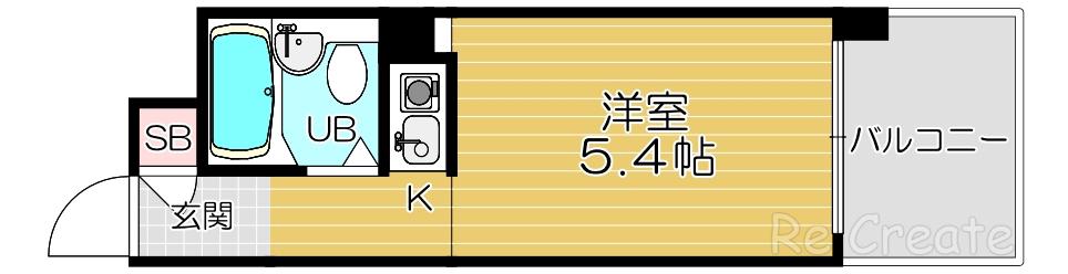 パークサイド上本町駅前(ワンルーム/3階)の間取り写真
