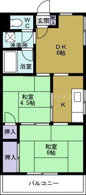 シルバーハイツ(2DK/7階)の間取り写真