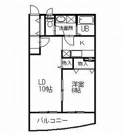 スマイルズ(1LDK/2階)の間取り写真