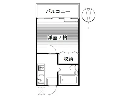 三樹ハイツ上中居(1K/2階)の間取り写真