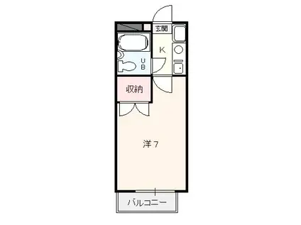 仮谷コーポ A(1K/2階)の間取り写真