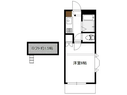 らびぱれす堀川(1K/2階)の間取り写真