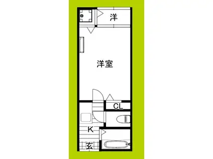 上山文化(ワンルーム/2階)の間取り写真