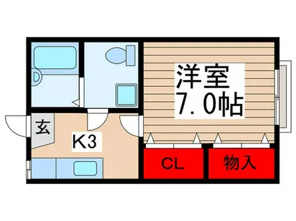 ヒルコート東中山(1K/2階)の間取り写真