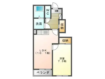クレストールMA(1LDK/1階)の間取り写真