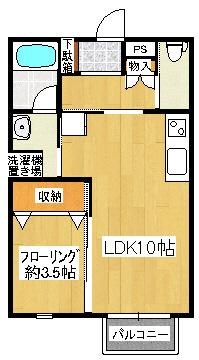 STRAWBERRY POT(1LDK/1階)の間取り写真