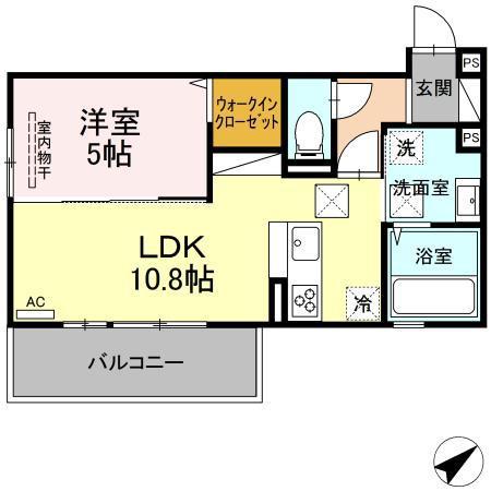 ル・カリーナ(1LDK/1階)の間取り写真
