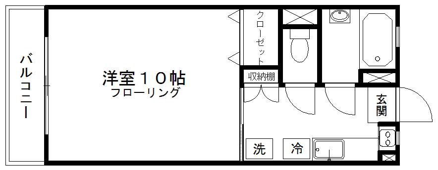 桜マンション(1K/5階)の間取り写真