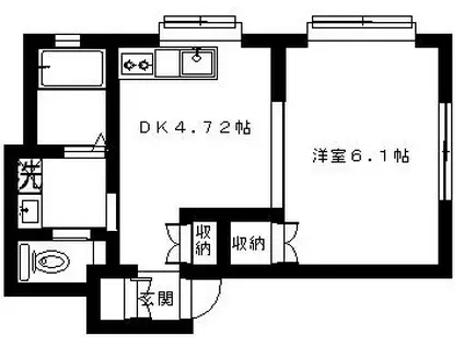 メゾン・ド・K(1DK/3階)の間取り写真