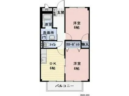 SURPLUS TWO OKADA(2DK/2階)の間取り写真