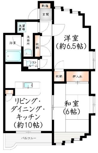 第45メイグレイス春日(2LDK/1階)の間取り写真