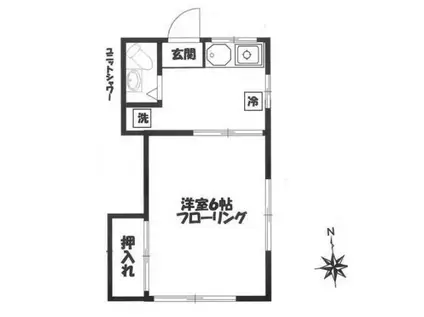 高柳アパート(1K/2階)の間取り写真