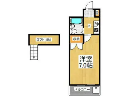 サニーライフ四谷(1K/3階)の間取り写真