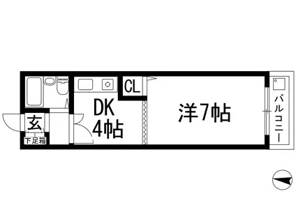 センチュリーショウエイⅡ(1DK/3階)の間取り写真