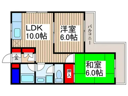 ラッキーヒルズ(2LDK/3階)の間取り写真