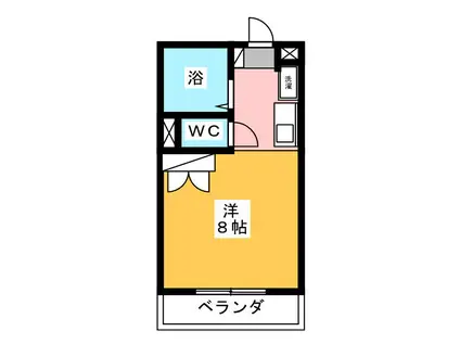 サンハイム松本(ワンルーム/1階)の間取り写真