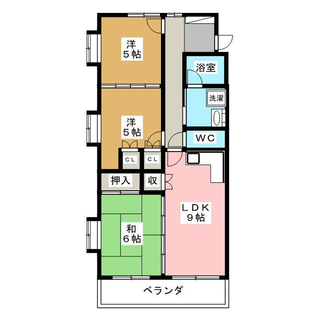 サン・イースト東草深(3DK/2階)の間取り写真