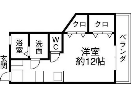 サンライズ本山Ⅱ(ワンルーム/1階)の間取り写真