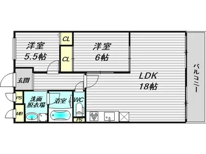 サンハイム第3中津(4LDK/13階)の間取り写真