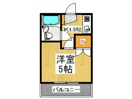 エスポアール秋津(1K/1階)の間取り写真