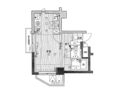 プレール天王洲アイル(ワンルーム/4階)の間取り写真