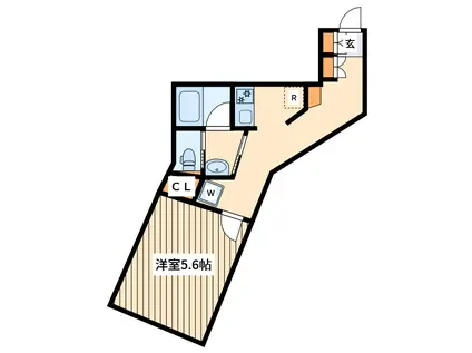 ドルチェ聖蹟桜ヶ丘(1K/1階)の間取り写真