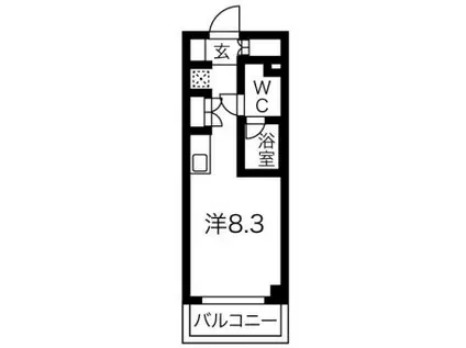 クラリッサ横浜ウエスト(ワンルーム/4階)の間取り写真