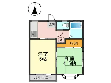 ＪＲ総武線 小岩駅 徒歩23分 2階建 築31年(2K/1階)の間取り写真