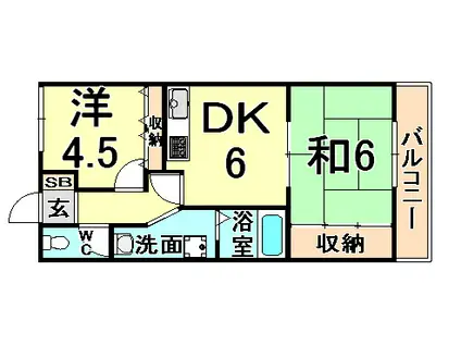 平井マンション(2DK/1階)の間取り写真