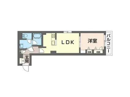 GREENAGE SHINJO (1LDK/3階)の間取り写真