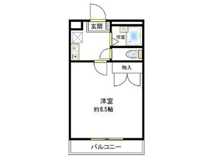 ＪＲ内房線 姉ケ崎駅 バス乗車時間：9分 最寄りバス停で下車 徒歩5分 2階建 築27年(1K/2階)の間取り写真