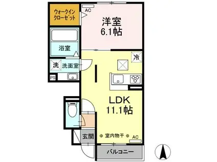 KITE(1LDK/1階)の間取り写真