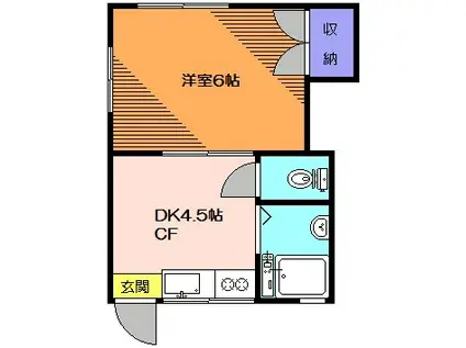 アパルト蛯澤(1DK/1階)の間取り写真